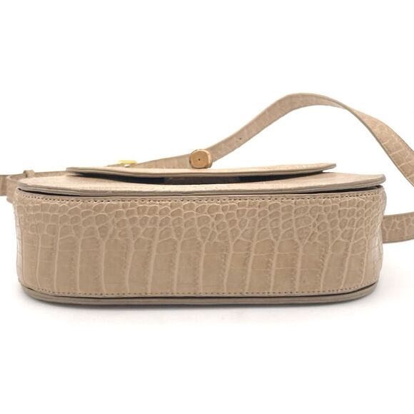 Fawn Design The Bamboo Shoulder Bag in Latte Faux Croc Purse Limited Edition NEW - Picture 9 of 16